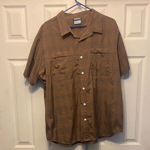 Columbia Men's Brown Plaid Button Down Shirt